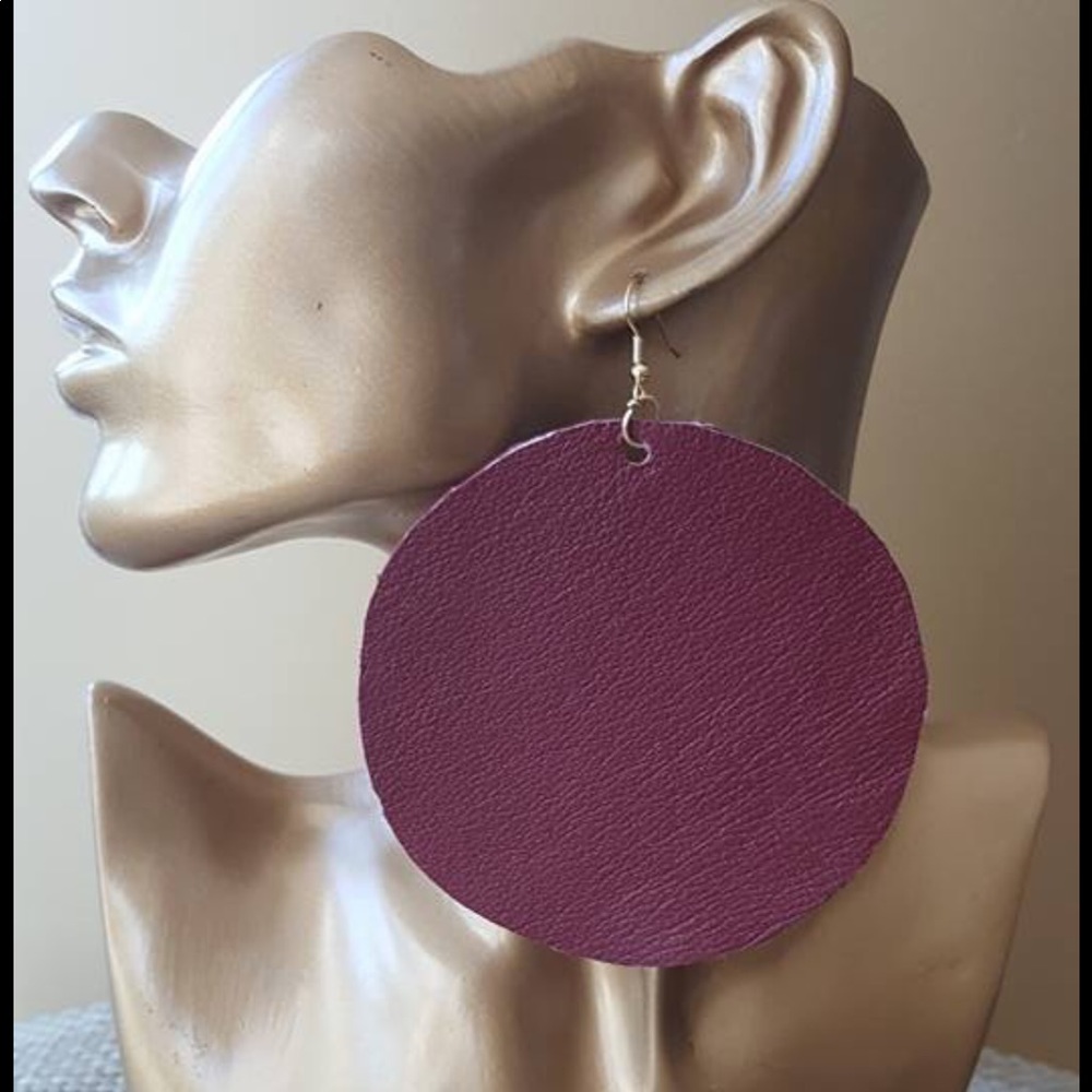 Circle leather Earrings